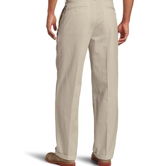 Men's Pants 34x29 IZOD American Heritage Classic-Fit Wrinkle-Free Pleated  Khaki - Picture 3 of 6